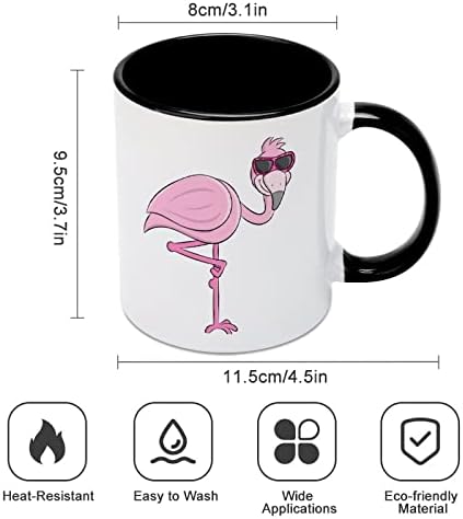 Сладък Слънчеви Очила Flamingo Керамична Чаша Creative Black Вътрешна Кафеена Чаша Със Здрава Дръжка Чаши Уникални