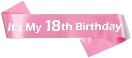 Party to Be It ' s My 18th Birthday Sash честит Рожден Ден, Украса за парти в чест на 18-та Годишнина, Подаръци за Именинницы и на рожден ден, Розов