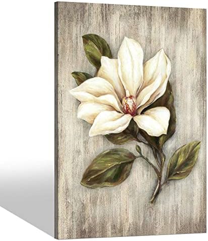 SD SOFT DANCE Flower Artwork Платно Стенно Изкуство: Бели с Магнолией, Цветен Живопис, Графика за стена (36 x 24x 1 панел)