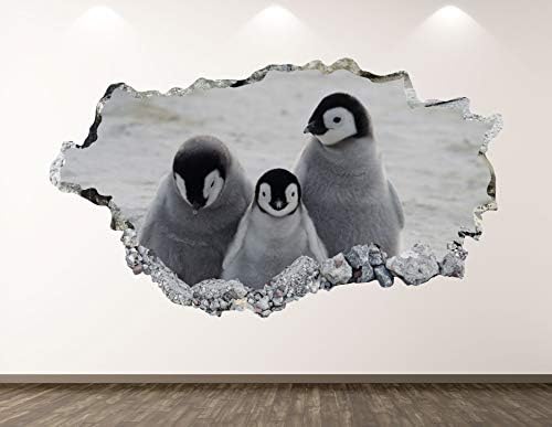 West Mountain Детски Пингвините Стикер На Стената Книги За Изкуството Декор на 3D Счупени Животни Стикери Плакат