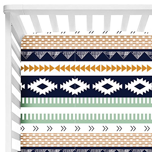 Детска Чаршаф за легло с Цветен Модел за Момчета и Момичета, Матраци за деца, подходящ за стандартен матрак за детско креватче 28x52 (Aztec)