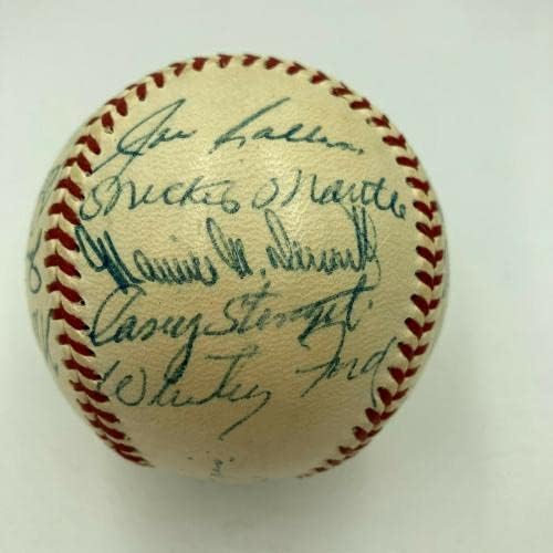 Красив Мики Мэнтл Джо Ди Маджо 1956 йорк Янкис Multi Signed Baseball JSA COA - Бейзболни Топки с Автографи