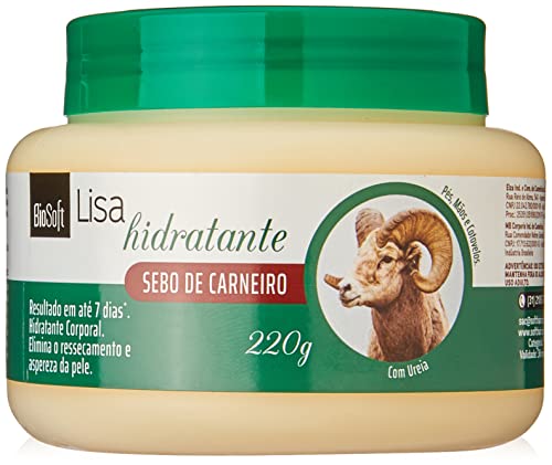 Омекотяващ крем за коса Linha Lisa - Hidratante Sebo de Carneiro BioSoft 220 Г - (Колекция от Soft Line - Хидратиращ крем сирене мазнина BioSoft, 7,76 грама нето)