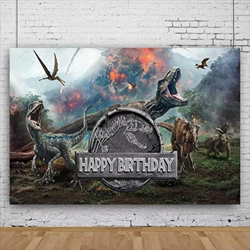 7X5ft Детски Увеселителен Фон с Динозаври, Сафари в Джунглата Динозавър Джурасик парк, на Фона на Момчета И Момичета, Банер за Парти в Чест на рождения Ден