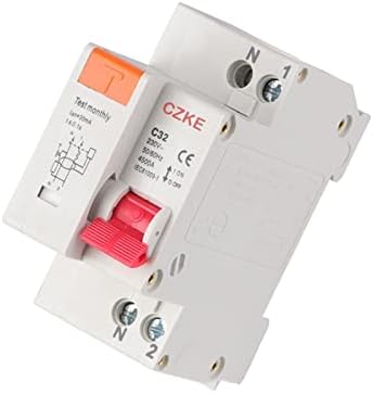 Автоматичен прекъсвач остатъчен ток AXTI 1P + N 230V MCB със защита от претоварване работен ток и късо съединение RCBO (Цвят: 1P + N размер: 6A)