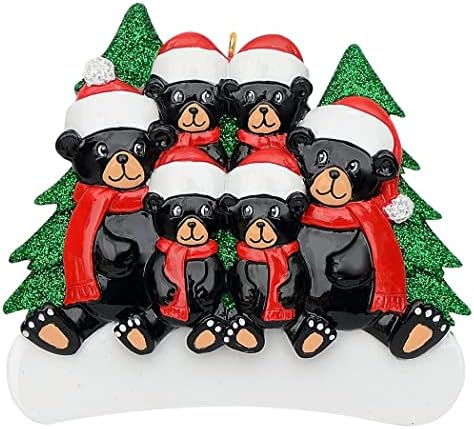 Персонални Коледна украса за двойки MAXORA 2022 - Семейството на Черни Мечки от 2 Декорации за декор Коледно