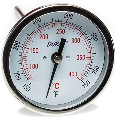 SP Bel-Art, термометър с биметаллическим dial H-B DURAC; Температура от 70 до 400 ° C (от 150 до 750 ° F), 1/2 инча. Резбово съединение NPT, циферблат 75 мм (B61310-8000)