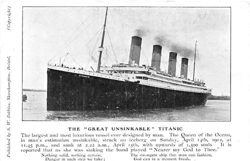 Великата непотопляемая пощенска картичка Титаник Картички
