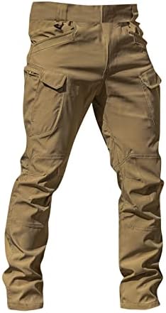 Мъжки Модни Работни Панталони-Карго с Много Джобове Обикновена Засаждане, Ежедневни Спортни Леки Пешеходни Улични Спортни Панталони