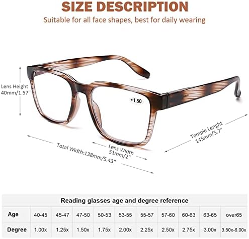 Компютърни Очила за четене AQWANO, блокиране на синя светлина, защита от uv/напрежение за очите/Отблясъци, Модерен Дизайнерски Големи Очила за четене за жени и мъже, 3,5