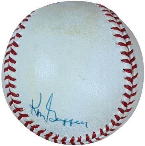 Бейзболни топки с автографи на Кен Гриффи на Младши и Старши, Подписана Американската лига на MLB бейзбол JSA