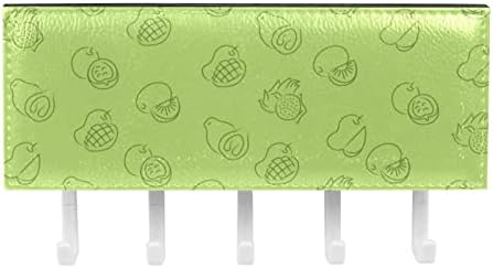 Зелен Фон Рисованный Плодов Модел Багажник Органайзер с 5 Куки Стенни полици за Баня, на Кухненски Рафт Багажник