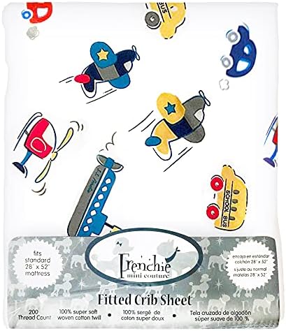 Френска мини-мода, Автомобили, кораби, самолети, Чаршаф за детски легла в една опаковка – Памук, 28 x 52
