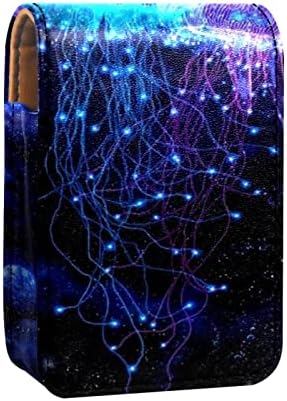 Калъф за червило GUEROTKR, Преносима Косметичка За грим, Косметичка-Органайзер За Червило, Синьо-лилаво модел под формата на медузи с Морското дъно