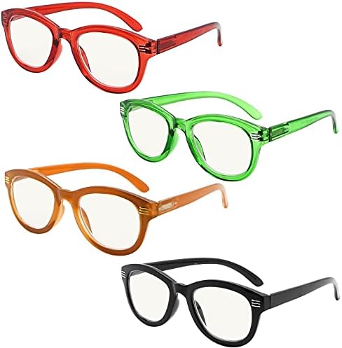 Eyekepper 4-Pack Прогресивно Многофокусные Очила за четене с Блокиране на Синя Светлина за Жените, Мультифокальные Ридеры Cateye