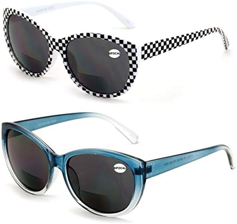 V. W. E. 2 чифта женски бифокальных слънчеви очила за четене, слънчеви очила за четене Cateye Vintage Джаки Oval