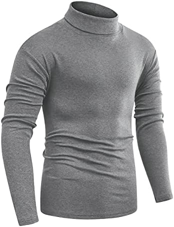 Мъжки Основни Тениски с високо Воротом и дълъг ръкав Beauhuty, мек вълнен плат Вязаный Случайни Пуловер, Топ