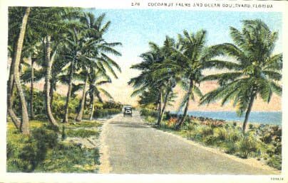 Пощенска картичка с Океански булевард, Флорида