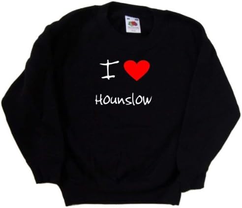Черна детска Hoody I Love Heart Hounslow
