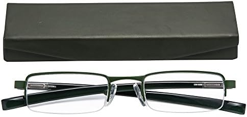 Очила за четене EYEGUARD Classic с Пружинным тръба на шарнирна връзка в Полуободке и Тънък Твърд Футляром за мъже и Жени
