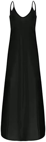 TREBIN/ Дамско Модно Ежедневна Дълга Рокля Трапецовидна форма с Жилетка на подтяжках Голям размер и кръгло деколте