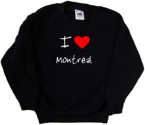 Черна детска Hoody I Love Heart Montreal