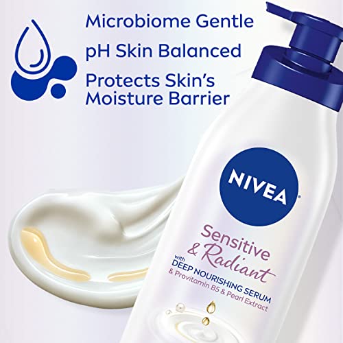 NIVEA Sensitive and Radiant Лосион за тяло за Чувствителна кожа, Лосион за тяло, Без мирис, С Хипоалергенна
