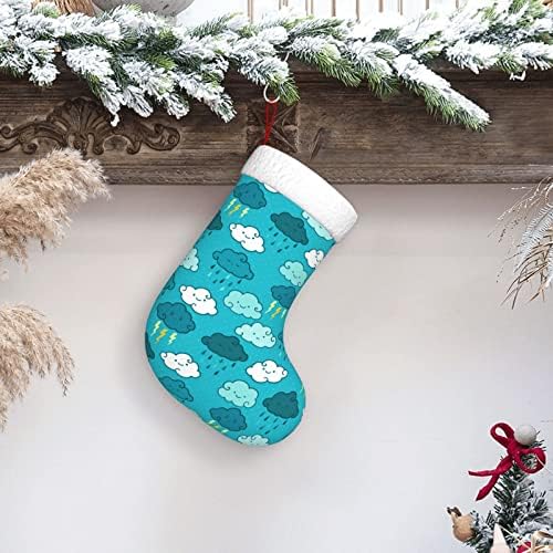 Waymay Дъжд Осветление Облак Модел Коледа На Отглеждане 18 Инча(А)А) Коледен Окачен Чорап Класически Празнични