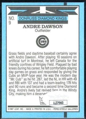 Визитка на Андре доусън крийк DK 1988 Donruss #9 С автограф COA JSA - Бейзболни картички с автограф