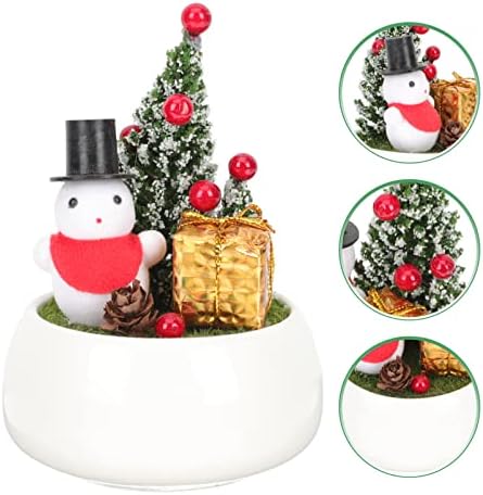 PRETYZOOM Коледа Растение в саксия с Мини Имитация на Фалшив Коледната Елха в саксия Селски Украшения във формата