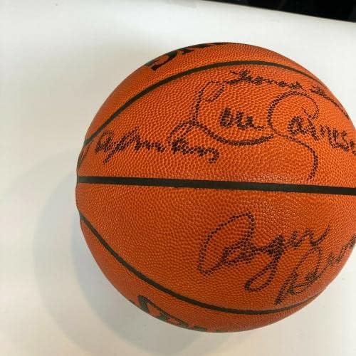 Роджър Браун Легенда Залата на Славата на ABA Клас 1993 Г. с подпис на генералния директор на JSA по баскетбол - Баскетболни топки с автографи