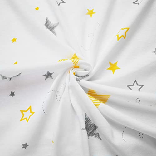 Комплект спално бельо за детска креватчета American Baby Company, стандартен чаршаф долен за легла от памук и Подплата за пеленального маса Златисто-Жълта звезда, за момчета