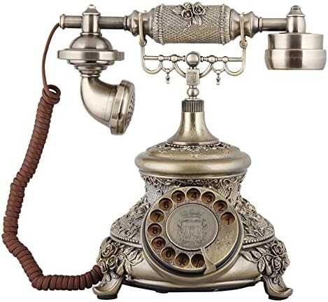 MMLLZEL Кабелна Ретро Телефон Антикварен Домашен Телефон с Превръщането Циферблат Класически Бронзов Ретро Телефон
