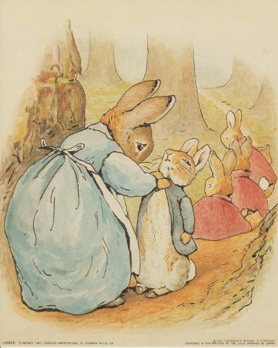 Художествен Плакат за детска стая Приказка за кролике Санкт Беатрикс Потър (8x10)
