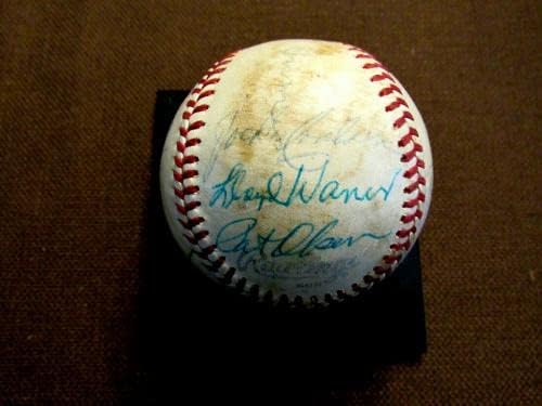 Рэд Раффинг Лойд Уэйнер Линдстрьом Джайлс Граймс е Подписал Автограф Vtg Onl Baseball Jsa - Бейзболни Топки с автографи