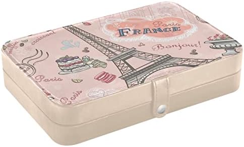 innewgogo Париж Романтична Малък Ковчег за Бижута, Изкуствена Кожа, Органайзер За Бижута, Пътен Калъф За Съхранение