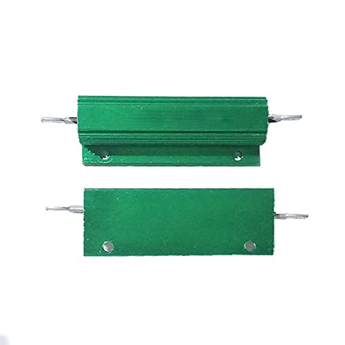 Резистор в Алуминиев корпус 100 W 8R с метална Намотка, за източник на захранване, Инвертор, Асансьор, Панорамен аудио, Резистор, Монтирано на шасито, Зелени, 2 бр.